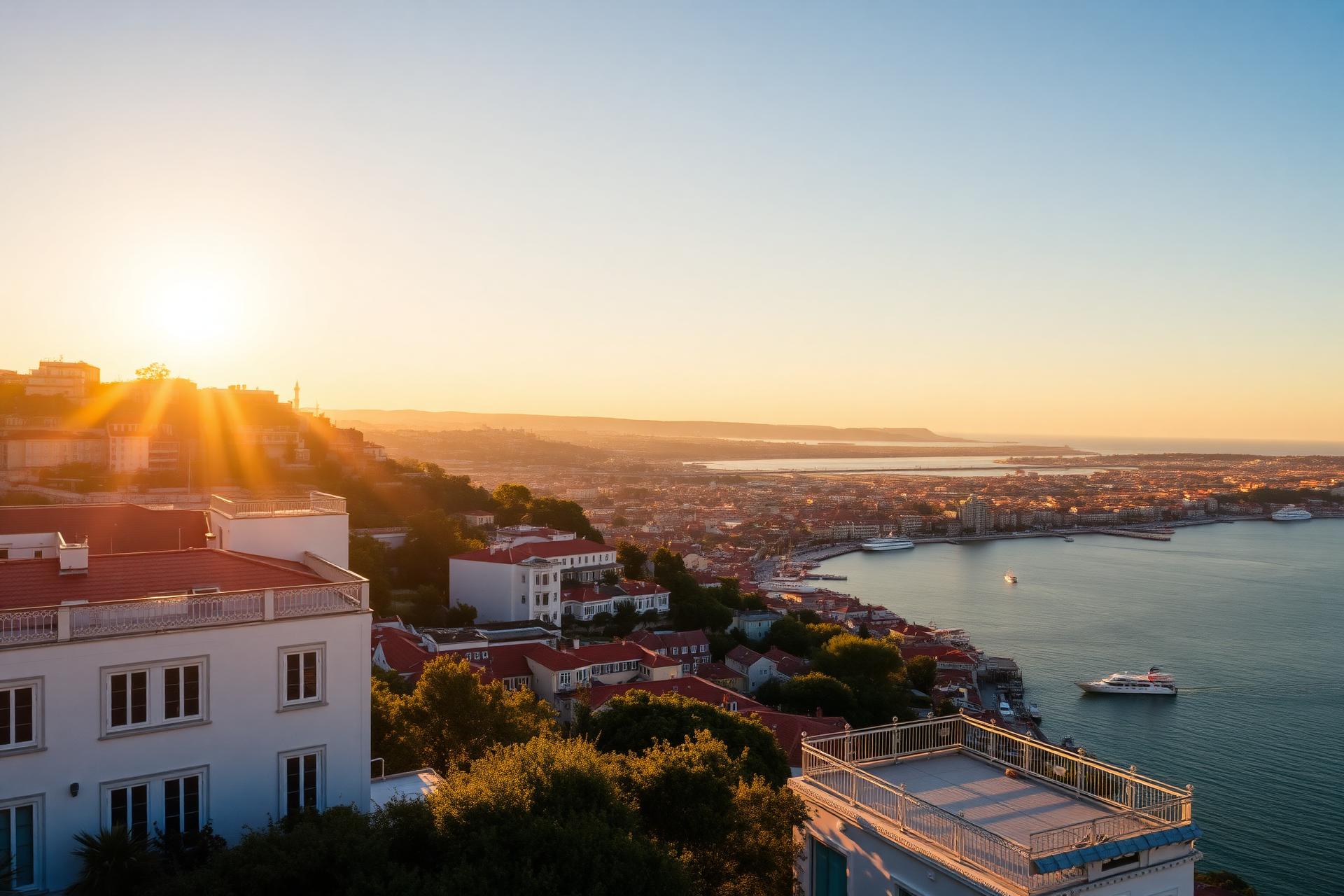 Vista de Lisboa ao pôr-do-sol